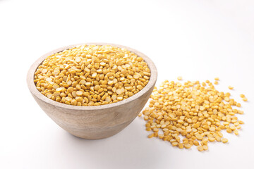 Indian Chickpeas or Chanadal isolated on white background 