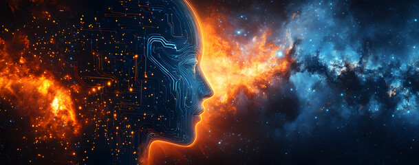 A digital artwork combining elements of artificial intelligence .