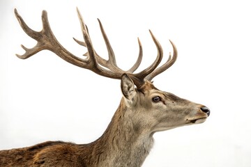 Deer with a large antler on its head