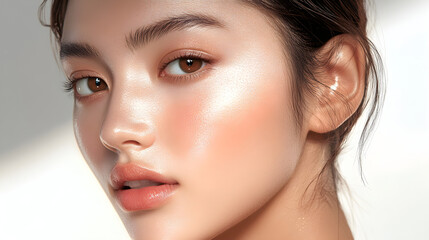 Fototapeta premium Timeless Radiance: Capturing the Essence of Youthful Glowing Skin