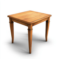 wooden table isolated on white