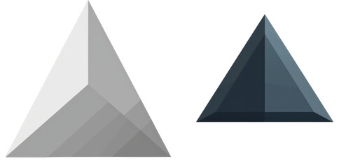 Triangular shapes, different colors, displayed against black, for graphic design isolated on white or transparent