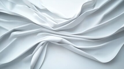 Fototapeta premium Elegant Draped White Fabric with Soft Texture and Subtle Shadows