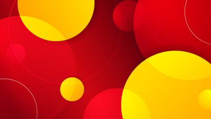 abstract red and yellow simple circle shapes gradient geometric background vector illustration