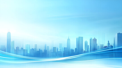 Obraz premium City Skyline Futuristic Silhouette Skyscrapers Abstract Art 