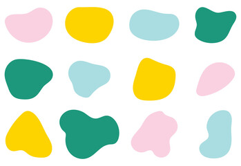 set of colorful abstract blob shape transparent 