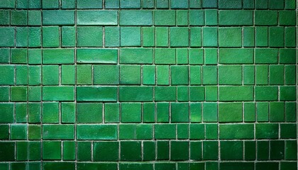 old green tile brick wall background texture