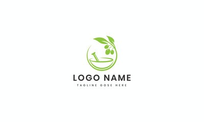 Green Leaves Round Eco Logo Template