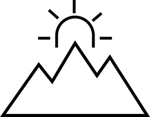 Mountain icon . mountains of various shapes, Hills vector graphic design elements, Rocky peaks. Mountains ranges. template with luxury concept, icons, emblem, isolated on transparent background,