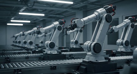Fototapeta premium Automated Production Line: A Glimpse into Modern Manufacturing