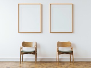 frame on wall mockup wood cozy light home