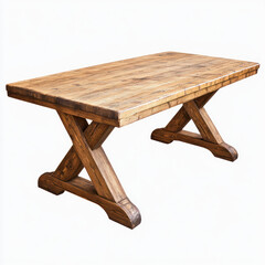 wooden table isolated on white