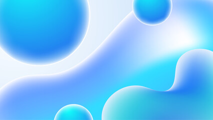 blue and white modern abstract geometric with liquid shapes vector illustration