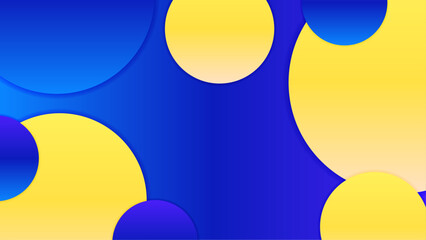 minimalist abstract geometric background with blue and yellow circle shapes vector illustration