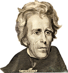 Portrait of jackson from the 20 dollar bill