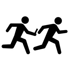 短距離走でバトンを渡す走者のアイコン
