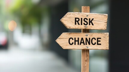 Weighing risk and chance a thought-provoking signage display in an urban environment