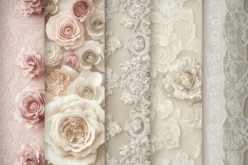 vintage background with lace and roses