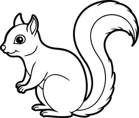 Cute Squirrel Line Art Illustration - Adorable Forest Animal for Autumn & Fall Designs