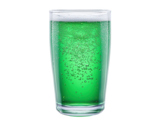 Sparkling green beer in a glass, festive celebration with refreshing bubbles refreshing