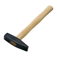 a hammer with a wooden handle