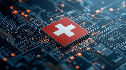 Innovative technology solutions switzerland digital artwork cyber environment close-up connectivity