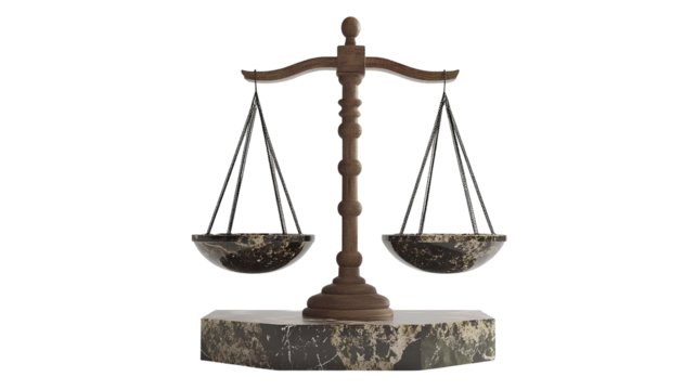 scales of justice on transparent background
