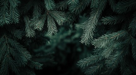 Evergreen Embrace: A close-up perspective offers an intimate look at the rich textures and deep hues of an evergreen tree. This showcases the intricate details of its needles and branches