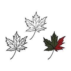 set of autumn leaves