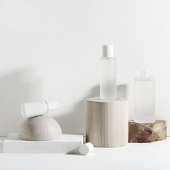 cosmetics placed in the sunlit area