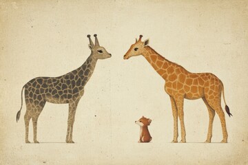 giraffe in the wild on white kground