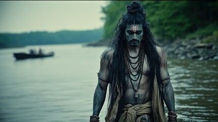 Ancient warrior by a river