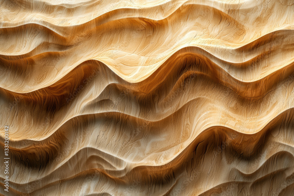 Aufkleber Abstract wood texture with flowing, wave-like patterns, creating a dynamic and elegant design.