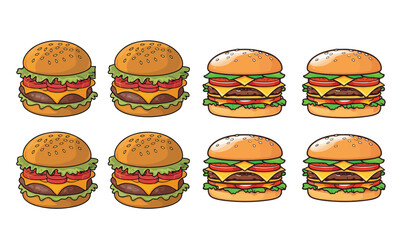burger set vector