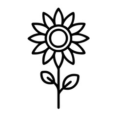 Fototapeta premium Minimalist icon of a Sunflower flower in a simple and clean design