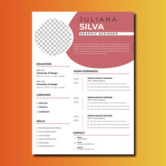 Print And White Modern Resume 