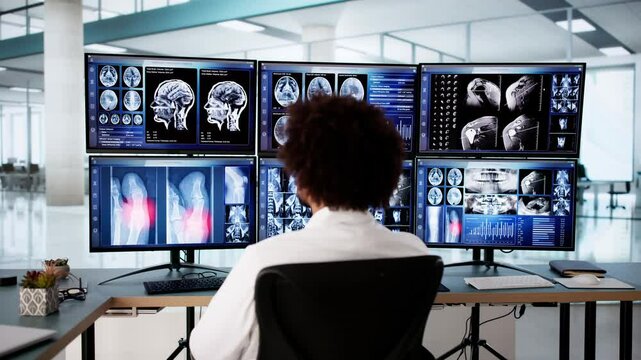 Brain Surgeon Or Neurologist Doctor Studying
