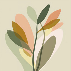 Abstract plant, simple shape, eco, agriculture concept. Vector illustration
