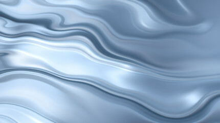A reflective liquid metal background with smooth, flowing waves in silver, chrome, and iridescent hues. Futuristic and elegant, Created with generative AI.