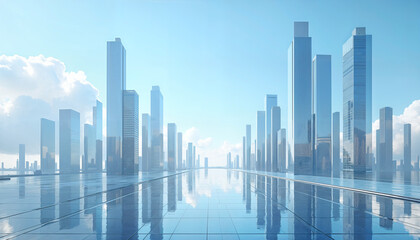 modern city skyline Generative AI	
