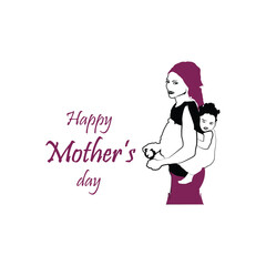 Happy Mother's Day 2025, Mother day illustration vector based drawing Vol 01