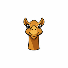 Camel Head Clipart. A cartoon illustration of a camel's head and face.
