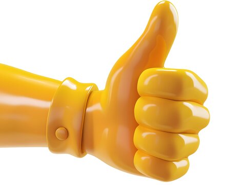 recommend clip art: 3D Rendering of Yellow Thumbs Up Gesture on White Background - Positive Feedback, Approval, Like