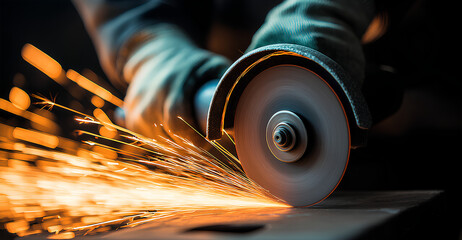 sparks from a grinder