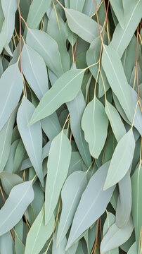 eucalyptus leaves background in vertical orientation