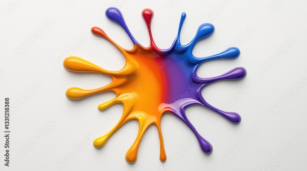 Poster dynamic color splash art creation studio visual art creative environment close-up view abstract conc