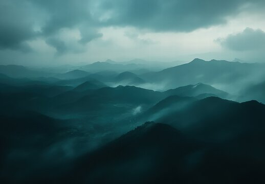 clouds over mountains