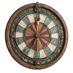 Obraz premium Ornate Wooden Wheel of Fortune Game Antique Design,