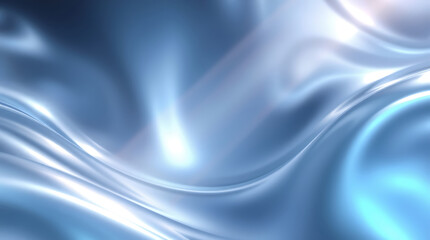  A reflective liquid metal background with smooth, flowing waves in silver, chrome, and iridescent hues. Futuristic and elegant, Created with generative AI.