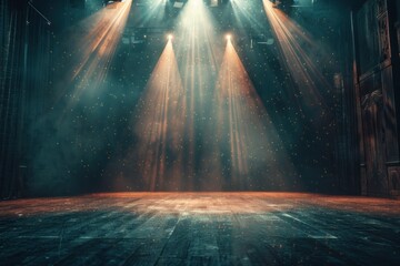 Stage Lights on a Dark Theatre